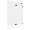 Mexen Lunar Duschabtrennung 2-flügelig rechts 130 x 150 cm, transparent, gebürstetes Gun Grau - 897-130-100-66-00-P