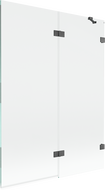 Mexen Lunar Duschabtrennung 2-flügelig rechts 130 x 150 cm, transparent, gebürstet Gun Gray - 897-130-100-66-00-P