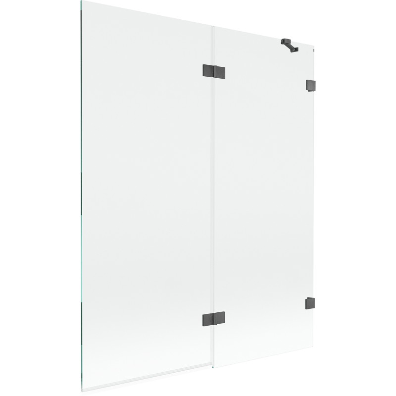 Mexen Lunar kahepoolne vannitoa ekraan, parempoolne, 140 x 150 cm, läbipaistev, harjatud püssihall - 897-140-100-66-00-P
