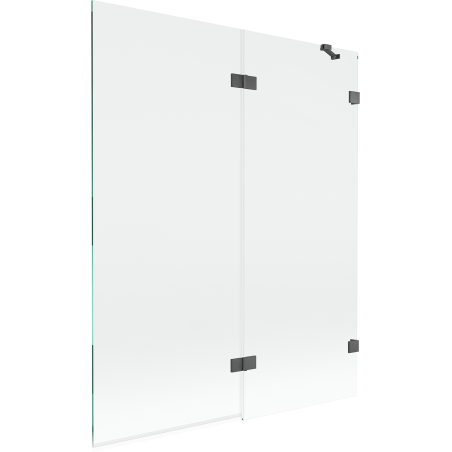 Mexen Lunar Duschabtrennung 2-flügelig rechts 140 x 150 cm, transparent, gun grey gebürstet - 897-140-100-66-00-P