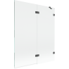Mexen Lunar paroi de douche à battant 2 portes droite 140 x 150 cm, transparent, gris canon brossé - 897-140-100-66-00-P