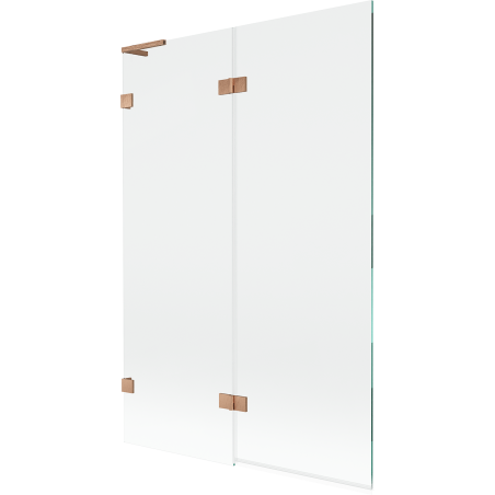 Mexen Lunar L paroi de baignoire à 2 volets, gauche 120 x 150 cm, transparent, cuivre brossé - 897L-120-100-65-00-L