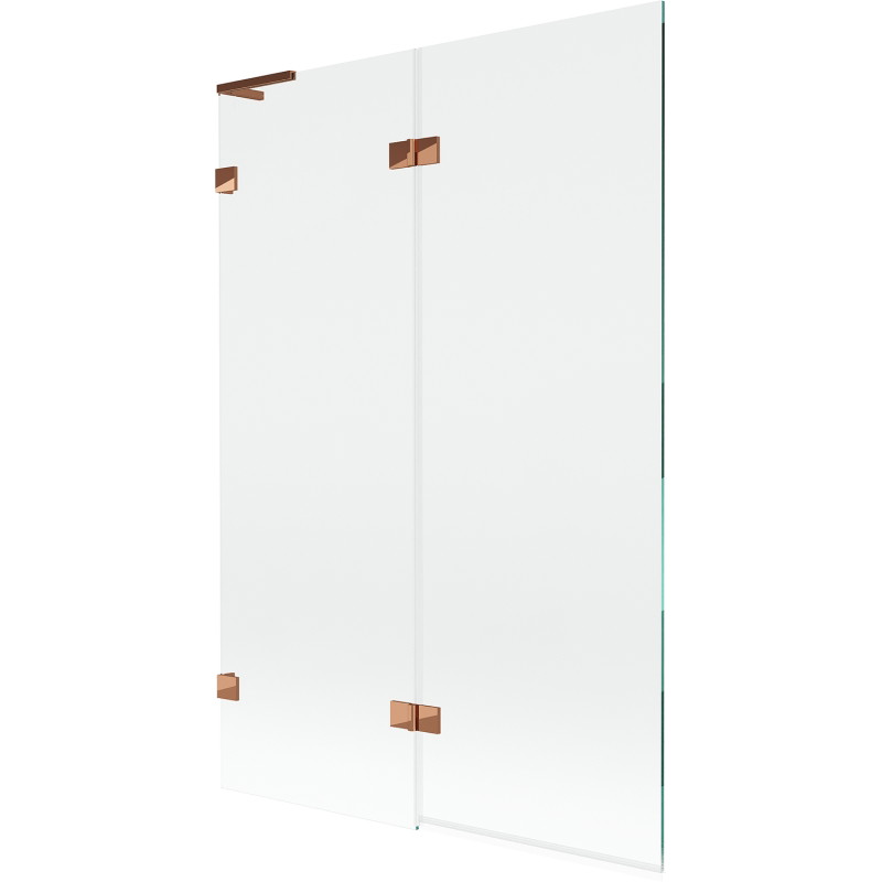 Mexen Lunar L lijevi paravan za tuširanje, 2-krilni, 120 x 150 cm, transparentni, ružičasto zlato - 897L-120-100-60-00-L