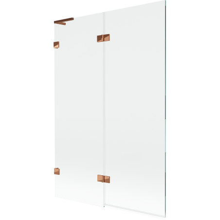 Mexen Lunar L Badewannen-Faltwand 2-teilig links 120 x 150 cm, transparent, Roségold - 897L-120-100-60-00-L