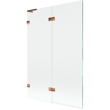 Mexen Lunar L vannivahepiirid 2-labaline vasak 120 x 150 cm, läbipaistev, roosa kuld - 897L-120-100-60-00-L
