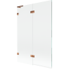 Mexen Lunar L vannivahepiirid 2-labaline vasak 120 x 150 cm, läbipaistev, roosa kuld - 897L-120-100-60-00-L
