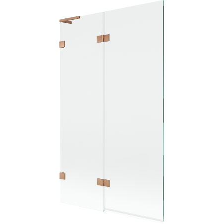 Mexen Lunar L bath screen 2-panel left 110 x 150 cm, transparent, brushed copper - 897L-110-100-65-00-L