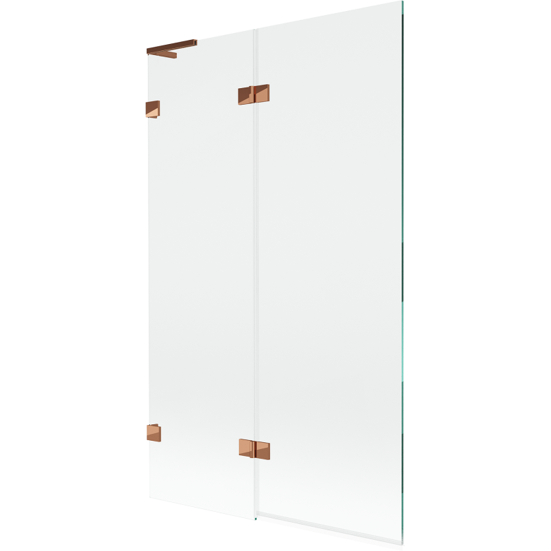 Mexen Lunar L 2-panel left bathtub screen 110 x 150 cm, transparent, rose gold - 897L-110-100-60-00-L