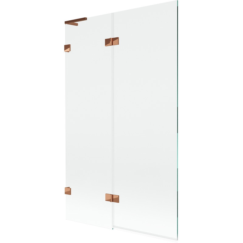 Mexen Lunar L vannivannide vasak 2-osaline paravan 110 x 150 cm, läbipaistev, roosa kuld - 897L-110-100-60-00-L