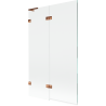 Mexen Lunar L vannivannide vasak 2-osaline paravan 110 x 150 cm, läbipaistev, roosa kuld - 897L-110-100-60-00-L
