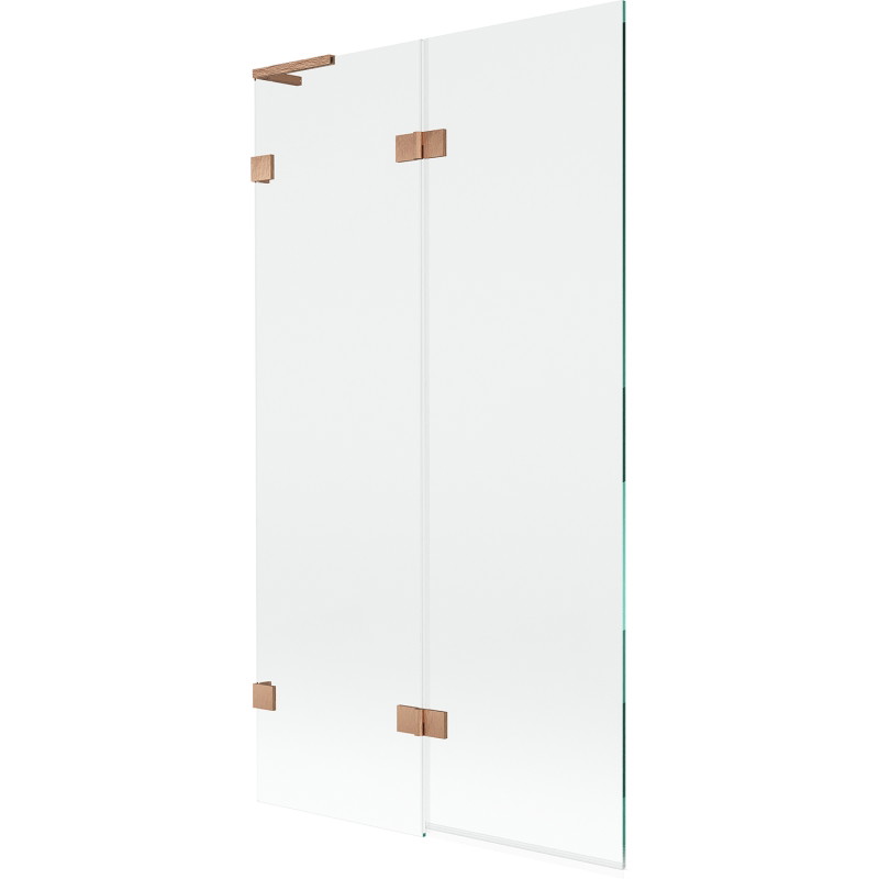 Mexen Lunar L 2 spārnu vannas ekrāns, kreisais, 100 x 150 cm, caurspīdīgs, birstēts varš - 897L-100-100-65-00-L