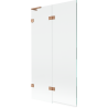 Mexen Lunar L Badewannenfaltwand 2-teilig links 100 x 150 cm, transparent, gebürstetes Kupfer - 897L-100-100-65-00-L