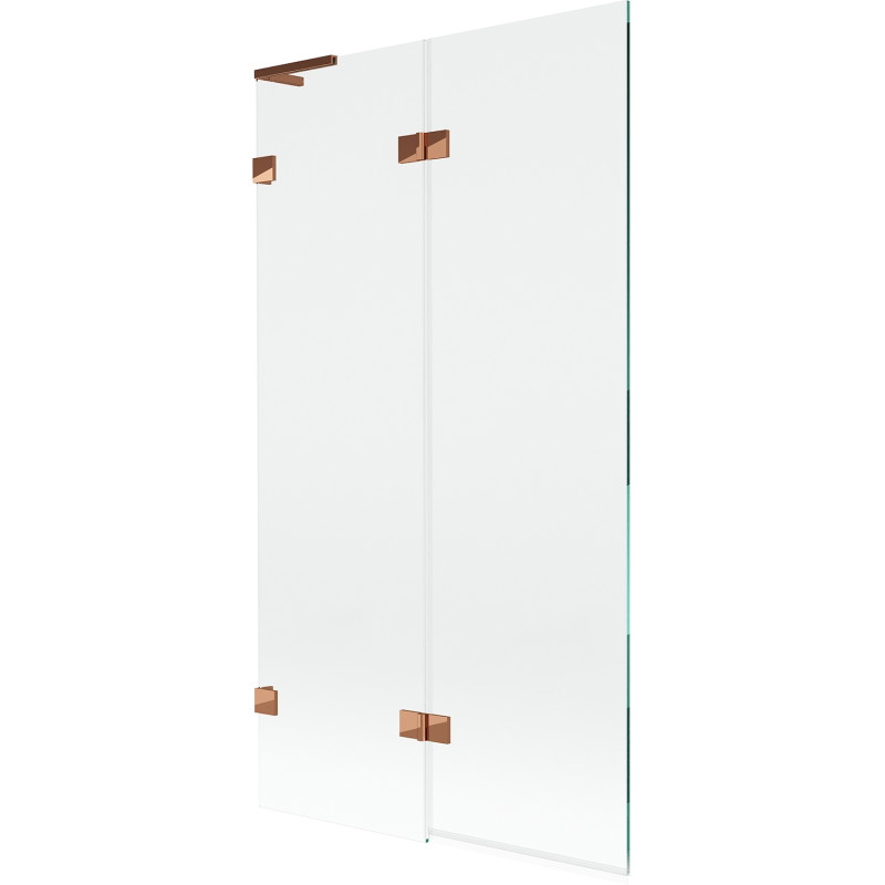 Mexen Lunar L vannipuude 2-paneelne vasak 100 x 150 cm, läbipaistev, roosa kuld - 897L-100-100-60-00-L