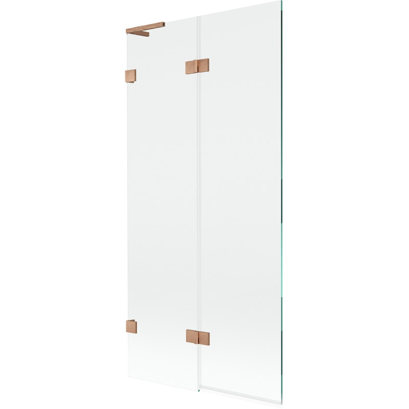 Mexeni Lunar L vanniparavan, 2-osaline vasak 90 x 150 cm, läbipaistev, harjatud vask - 897L-090-100-65-00-L