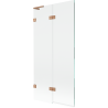 Mexen Lunar L badwand 2-vleugelig links 90 x 150 cm, transparant, geborsteld koper - 897L-090-100-65-00-L