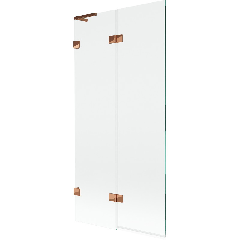 Mexen Lunar L vannitoa vahesein 2-leheline vasak 90 x 150 cm, läbipaistev, roosa kuld - 897L-090-100-60-00-L