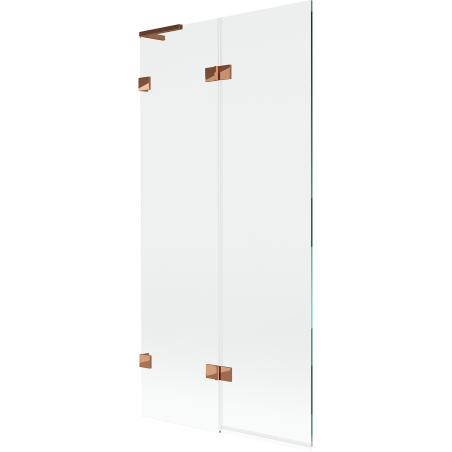 Mexen Lunar L dvokrilni lijevi kupaonski paravan 90 x 150 cm, proziran, ružičasto zlato - 897L-090-100-60-00-L