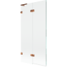 Mexen Lunar L Badewannen-Faltwand 2-flügelig links 90 x 150 cm, transparent, Roségold - 897L-090-100-60-00-L