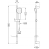 Mexen DF33 black sliding shower set - 785334582-70