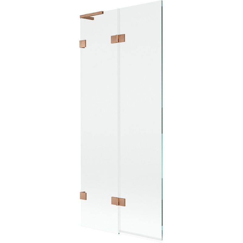 Mexen Lunar L vannitoaga dušisein 2-osaline vasak 80 x 150 cm, läbipaistev, harjatud vask - 897L-080-100-65-00-L