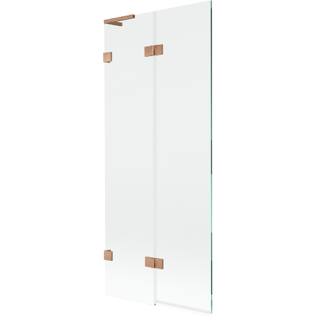 Mexen Lunar L Duschwand 2-flügelig links 80 x 150 cm, transparent, gebürstetes Kupfer - 897L-080-100-65-00-L
