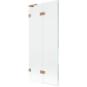 Mexen Lunar L Duschwand 2-flügelig links 80 x 150 cm, transparent, gebürstetes Kupfer - 897L-080-100-65-00-L