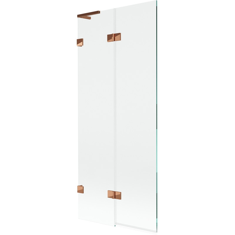 Mexen Lunar L 2-krilni lijevi paravan za kadu 80 x 150 cm, proziran, ružičasto zlato - 897L-080-100-60-00-L