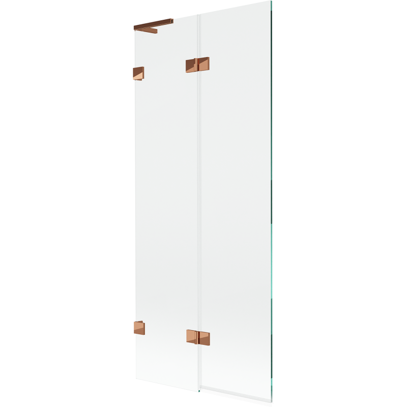 Mexen Lunar L mampara de bañera de 2 hojas izquierda 80 x 150 cm, transparente, oro rosa - 897L-080-100-60-00-L