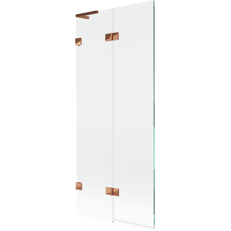 Mexen Lunar L divisória de duche de 2 painéis esquerda 80 x 150 cm, transparente, ouro rosa - 897L-080-100-60-00-L