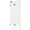 Mexen Lunar L Badewannenfaltwand 2-flügelig links 80 x 150 cm, transparent, Roségold - 897L-080-100-60-00-L