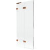 Mexen Lunar L left 2-panel bath screen 80 x 150 cm, transparent, rose gold - 897L-080-100-60-00-L