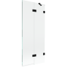 Mexen Lunar badwand 2-delig rechts 80 x 150 cm, transparant, zwart - 897-080-100-70-00-P