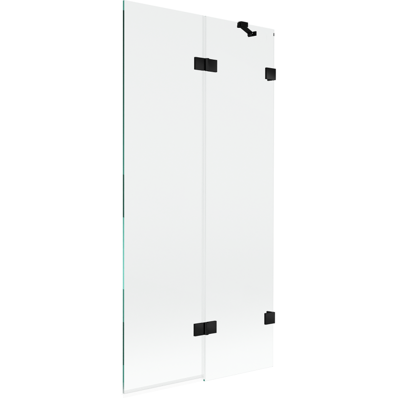 Mexen Lunar 2-winged right bath screen 90 x 150 cm, transparent, black - 897-090-100-70-00-P