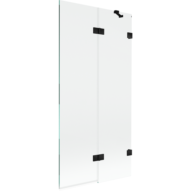 Mexen Lunar parawan nawannowy 2-skrzydłowy prawy 90 x 150 cm, transparent, czarny - 897-090-100-70-00-P