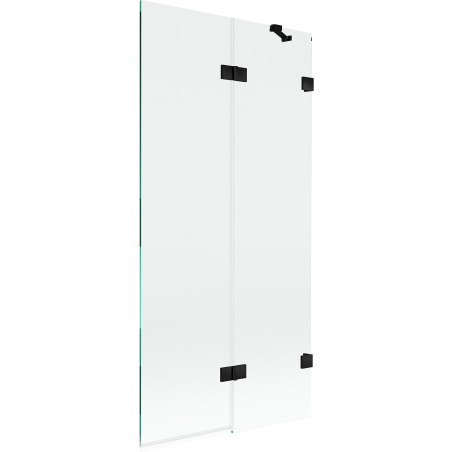 Mexen Lunar paravento da bagno a 2 ante destro 90 x 150 cm, trasparente, nero - 897-090-100-70-00-P