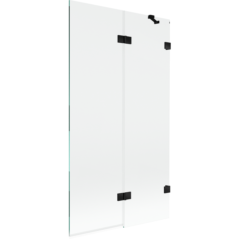 Mexen Lunar Deux-Fligel Duschwand riets 100 x 150 cm, transparent, schwaarz - 897-100-100-70-00-P