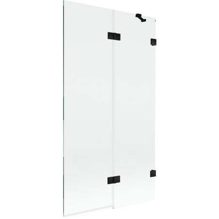 Mexen Lunar douchewand 2-delig rechts 100 x 150 cm, transparant, zwart - 897-100-100-70-00-P