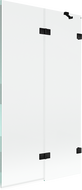 Mexen Lunar paroi de baignoire à 2 volets droit 100 x 150 cm, transparent, noir - 897-100-100-70-00-P