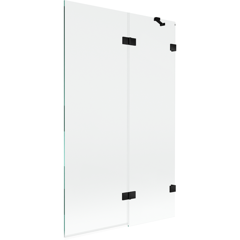 Mexen Lunar 2-panel right-hand shower screen 110 x 150 cm, transparent, black - 897-110-100-70-00-P