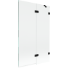 Mexen Lunar 2-panel right-hand shower screen 110 x 150 cm, transparent, black - 897-110-100-70-00-P