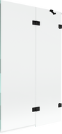 Mexen Lunar tvådelad duschvägg höger 110 x 150 cm, transparent, svart - 897-110-100-70-00-P