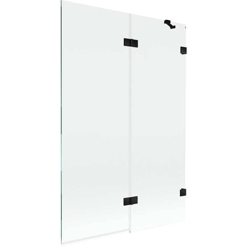 Mexen Lunar vannipskriin, 2-leheline, parem 120 x 150 cm, läbipaistev, must - 897-120-100-70-00-P
