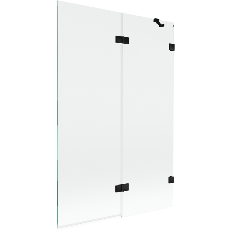 Mexen Lunar vannipskriin, 2-leheline, parem 120 x 150 cm, läbipaistev, must - 897-120-100-70-00-P