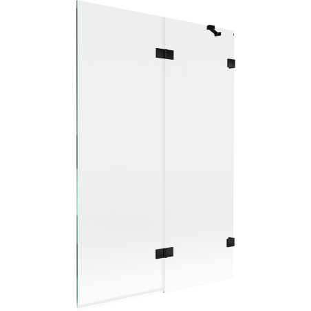 Paroi de douche 2 volets droite Mexen Lunar 120 x 150 cm, transparent, noir - 897-120-100-70-00-P