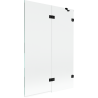 Mexen Lunar badwand 2-delige vleugeldeur rechts 120 x 150 cm, transparant, zwart - 897-120-100-70-00-P