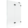 Paroi de douche 2 volets droite Mexen Lunar 120 x 150 cm, transparent, noir - 897-120-100-70-00-P