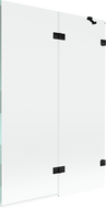 Mexen Lunar 2-delad duschvägg höger 120 x 150 cm, transparent, svart - 897-120-100-70-00-P