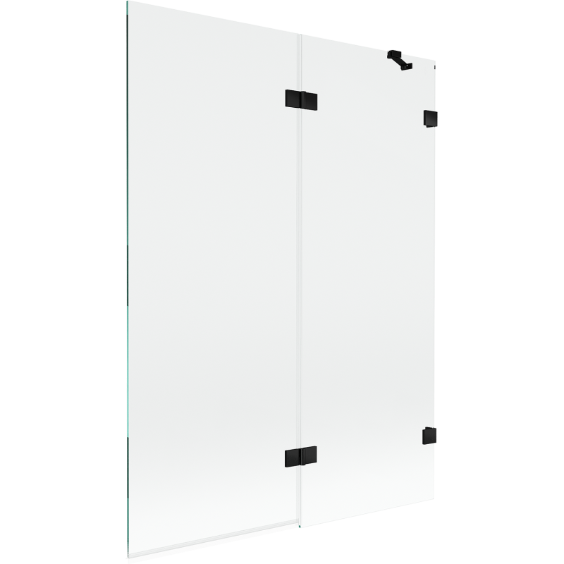 Mexen Lunar douchewand 2-vleugelig rechts 130 x 150 cm, transparant, zwart - 897-130-100-70-00-P