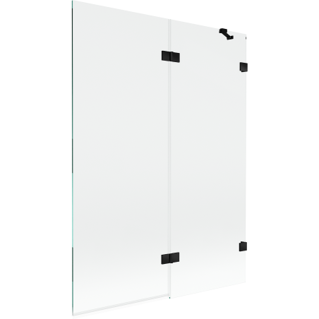 Mexen Lunar duschvägg 2-delad höger 130 x 150 cm, transparent, svart - 897-130-100-70-00-P