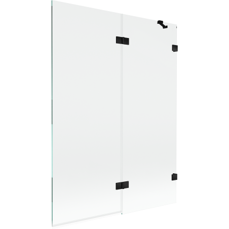 Mexen Lunar shower screen 2-wing right 130 x 150 cm, transparent, black - 897-130-100-70-00-P